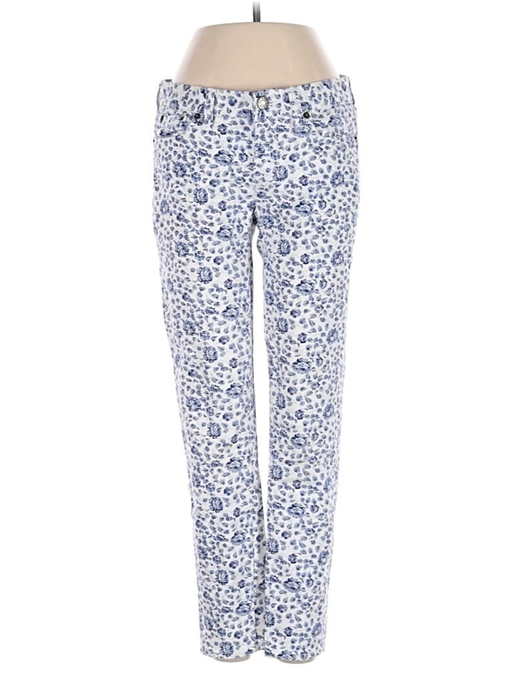 J.Crew Toothpick Mid Rise Floral Stretch Jeans - Picture 2 of 14